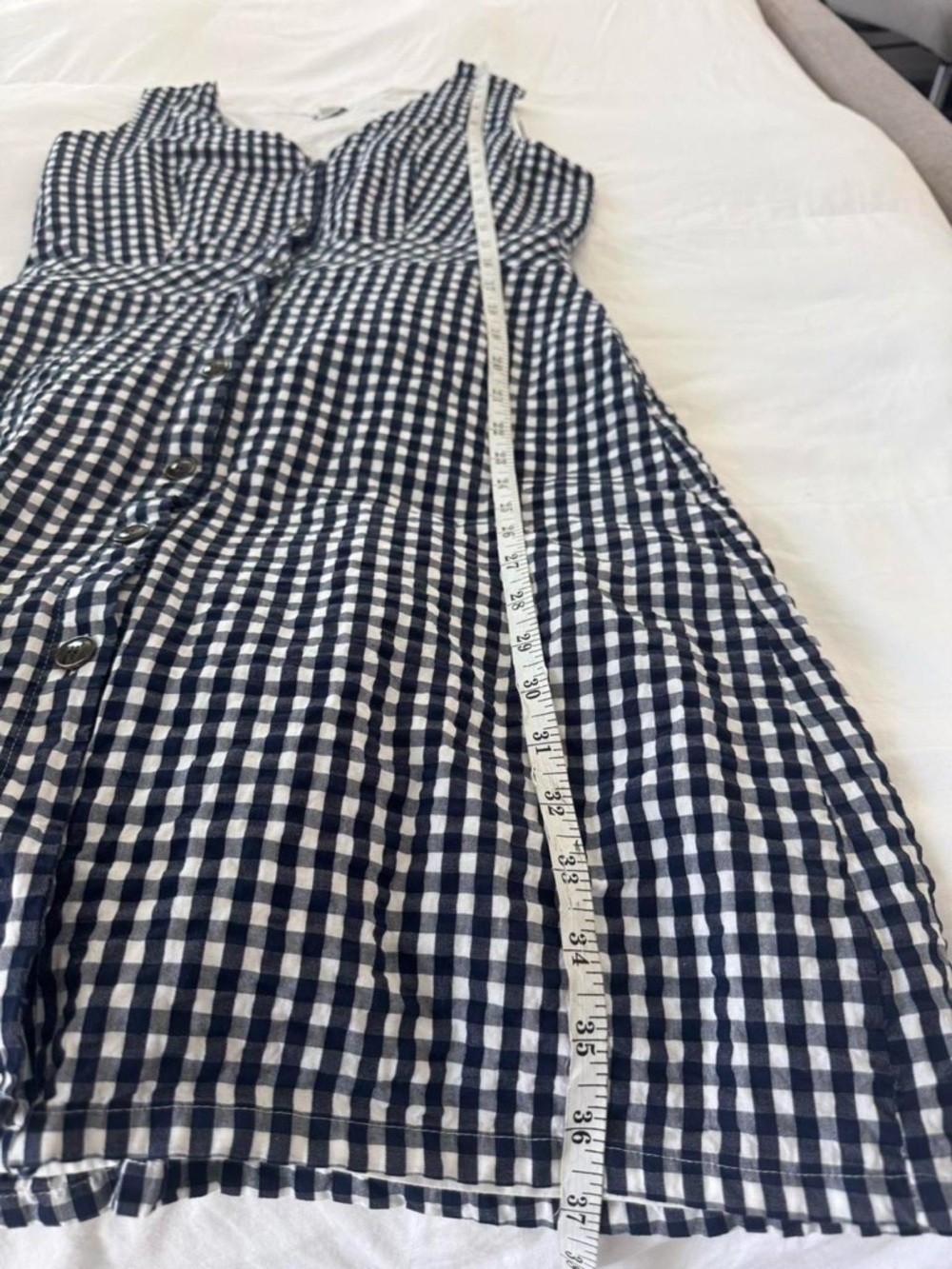 J. Crew Black & White Gingham Button-Front Midi Dress - Picture 6 of 7